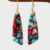 Φτερό | Σκουλαρίκια με χρωματιστές πέτρες