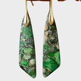 Φτερό | Σκουλαρίκια με χρωματιστές πέτρες