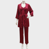 Rebecca | Σετ πιτζάμας 5 τεμαχίων από σατέν δαντέλα