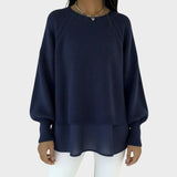 Ντενίζ | Πλεκτό πουλόβερ με στρώσεις 