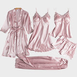 Rebecca | Σετ πιτζάμας 5 τεμαχίων από σατέν δαντέλα