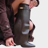 Luna | Δερμάτινες ψηλές μπότες