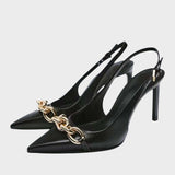 Valeria | Μεταλλικά τακούνια με αλυσίδα