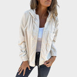 Αυτή | Κοτλέ μπουφάν με κουκούλα