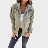 Αυτή | Κοτλέ μπουφάν με κουκούλα