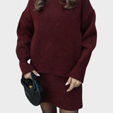 Lara | Conjunto de Falda y Suéter de Punto