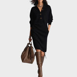 Ερώτηση | Πλεκτό Φόρεμα με Κουμπιά