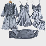 Rebecca | Σετ πιτζάμας 5 τεμαχίων από σατέν δαντέλα