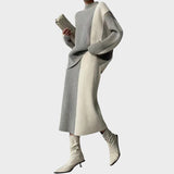 Pilar | Σετ πλεκτής φούστας και πουλόβερ