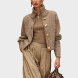 Βιολέτα | Κομψό κοντό μπουφάν με κουμπιά