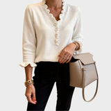 Liora | Πλεκτή Ζακέτα με Σούρες και Κουμπιά