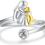 Ρυθμιζόμενο δαχτυλίδι για σκύλο από ασήμι – Χειροποίητο δαχτυλίδι για γυναίκες