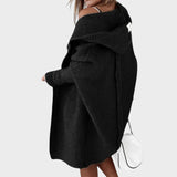 Marcela | Πλεκτή ζακέτα με κουκούλα και μεγάλο μέγεθος 