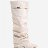 Lavista Slouchy Σουέτ Μπότες Μέχρι το Γόνατο - Κρεμ