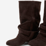Μπότες Emilia Slouchy από σουέτ - Σκούρο Σοκολατί