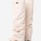 Lavista Slouchy Σουέτ Μπότες Μέχρι το Γόνατο - Κρεμ