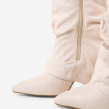 Lavista Slouchy Σουέτ Μπότες Μέχρι το Γόνατο - Κρεμ