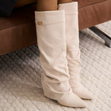 Lavista Slouchy Σουέτ μπότες μέχρι το γόνατο - Κρεμώδες