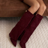Lavista Suede Tall Boots - Bordeaux