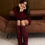 Lavista Slouchy Σουέτ μπότες μέχρι το γόνατο - Μπορντό