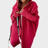 Marcela | Πλεκτή ζακέτα με κουκούλα και μεγάλο μέγεθος 