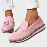 Halo | Σουέτ μοκασίνια με στρογγυλή μύτη