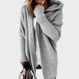 Marcela | Πλεκτή ζακέτα με κουκούλα και μεγάλο μέγεθος 