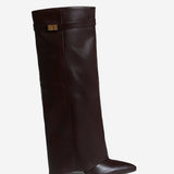 Lavista Δερμάτινες Μπότες με Ύψος στο Γόνατο - Σκούρο Καφέ