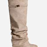 Ψηλές Μπότες Lavista Suede - Μπεζ