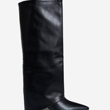 Μπότες 2 σε 1 μέχρι το γόνατο και τον αστράγαλο - Μαύρο