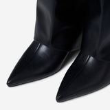 Μπότες 2 σε 1 μέχρι το γόνατο και τον αστράγαλο - Μαύρο