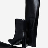 Μπότες 2 σε 1 μέχρι το γόνατο και τον αστράγαλο - Μαύρο