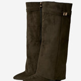 Ψηλές Μπότες Lavista Suede - Λαδί