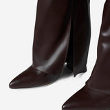 Lavista Δερμάτινες Μπότες με Ύψος στο Γόνατο - Σκούρο Καφέ