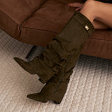 Ψηλές Μπότες Lavista Suede - Λαδί