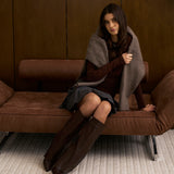 Lavista Δερμάτινες Μπότες με Ύψος στο Γόνατο - Σκούρο Καφέ