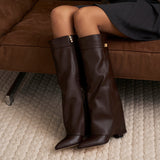 Lavista Δερμάτινες Μπότες με Ύψος στο Γόνατο - Σκούρο Καφέ