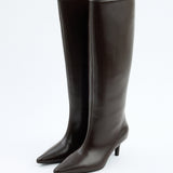 Mona Leather knee high boots - Dark Brown