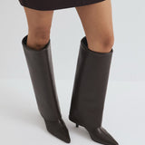 Barfin Leather knee high boots - Dark Brown