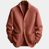 Cotrim | Cárdigan de lana con patrón de punto de pescador para hombres