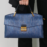 Celeste | Tote Mala Estampado Cobra Relieve Cuero Vegano