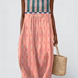 Liliana - Ριγέ Παστέλ Φόρεμα