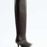 Mona Leather knee high boots - Dark Brown