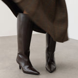 Mona Leather knee high boots - Dark Brown