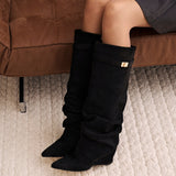 Botas de ante Lavista Slouchy hasta la rodilla - Negro