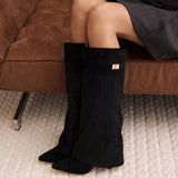 Lavista Μπότες από Σουέτ μέχρι το Γόνατο - Μαύρες