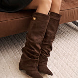 Μπότες Lavista από σουέτ μέχρι το γόνατο - Σκούρο καφέ