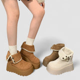 Irene | Μπότες πλατφόρμας με κομψή αγκράφα και ζεστή βελούδινη επένδυση