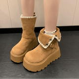 Irene | Μπότες πλατφόρμας με κομψή αγκράφα και ζεστή βελούδινη επένδυση