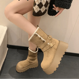 Irene | Μπότες πλατφόρμας με κομψή αγκράφα και ζεστή βελούδινη επένδυση